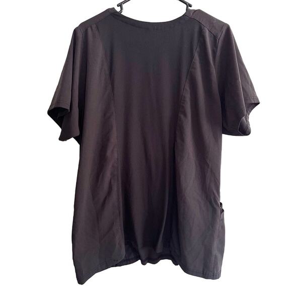 Aero Wonderwink Scrub Top Women's XL Black Short Sleeve V-Neck Flex Back - Picture 2 of 12